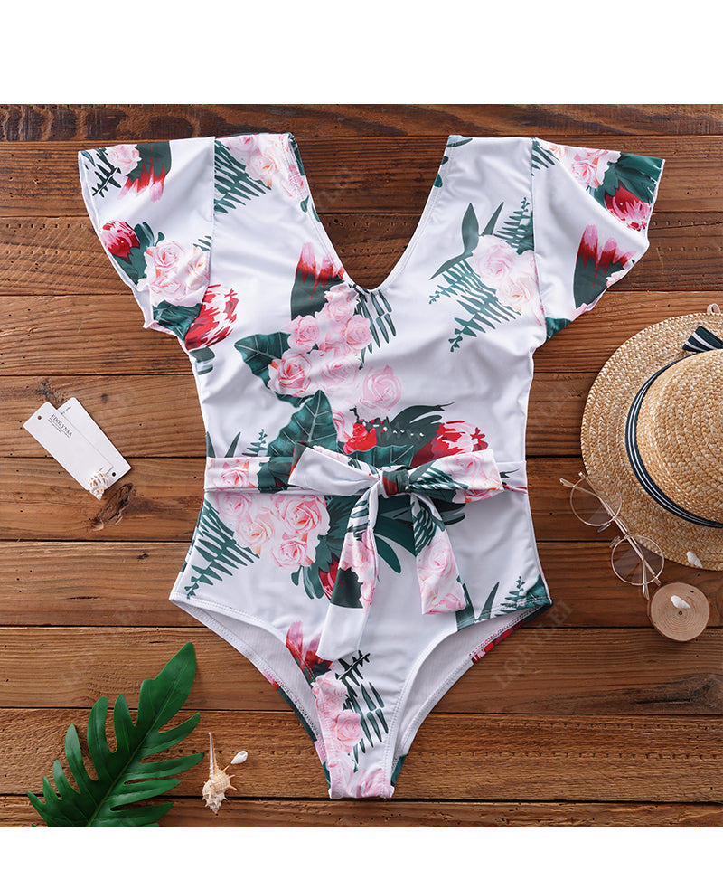 Pbong mid size graduation outfit romantic style teen swag clean girl ideas 90s latina aestheticVintage Butterfly Sleeve One-Piece Swim Suits Boho Floral Printed Swimwear Bathing Suit Sexy Swimming Suit For Women Swimsuit L8