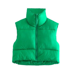 Spring Casual Woman Black Loose Short Vest Female Fashion Oversized  Solid Color Tank Ladies Basic Warm Sleeveless Jacket