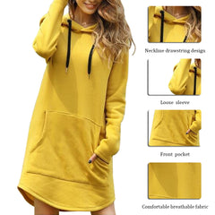 New Hoodie Women Dress Casual Hooded Pocket Long Sleeve Pullover  Sweatshirts Womens Fashion Hooded Autumn Winter Dropshipping