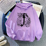 Women's Harajuku Streetwear Gothic Skull Print Pullover Punk Style Sweatshirt Oversized Hoodie Ladies Retro Hoodie clothes