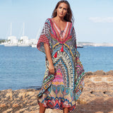 Pbong mid size graduation outfit romantic style teen swag clean girl ideas 90s latina aestheticMoroccan Kaftan Bohemian Printed Summer Dress Long Tunic Women Plus Size Beach Wear Swim Suit Cover Up Robe de plage
