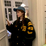 Jacket Women Jackets Oversized Baseball Punk Clothes Autumn/winter New Clothes Korean Students Thickened Plus Velvet Sweatshirt