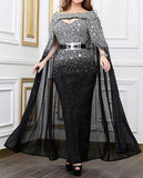 Pbong  mid size graduation outfit romantic style teen swag clean girl ideas 90s latina aesthetic new women elegant top quality evening party cloak long dress sexy sheath gradient sequined evening dress