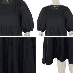 Pbong  mid size graduation outfit romantic style teen swag clean girl ideas 90s latina aestheticFandy Lokar Solid O Neck Dresses Women Fashion Asymmetrical Dress Women Elegant Poplin Dresses Female Ladies HW