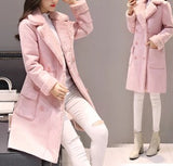 winter jacket women plus size clothing for women Warm Velvet Thicken Faux Suede Long Coats Parka Female Double Breasted Jacket
