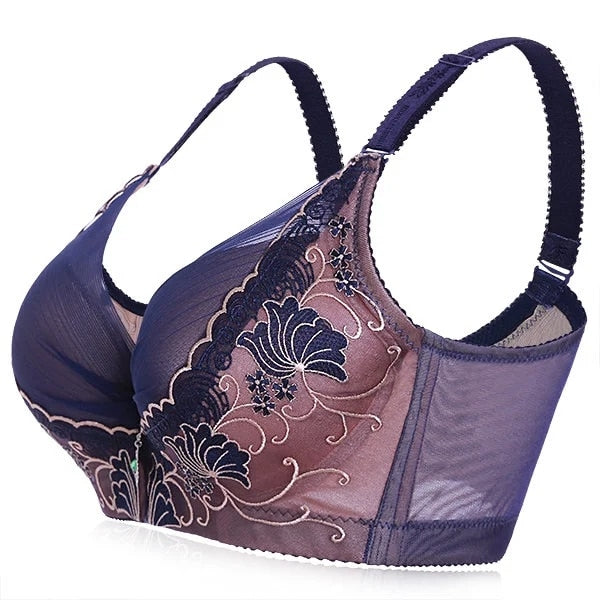 Women Bras Embroidered Plus Size Thin Women Adjustable Bra Comfortable Breathable Full Cup Underwear Lace Breast Women Bra