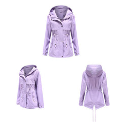 Trench Coat For Women New Autumn Fashion Long Sleeve Plus Size Overcoat Female Casual Outwear Loose Hooded Windbreaker