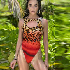 Sexy Leopard Print Swimsuit Swimwear Summer Women Cover-Up Bikini Swimwear Brazilian Bodysuit Monokini Beach Wear
