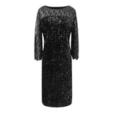 Pbong Plus Size Women's Summer Dress Elegant Sequin Birthday Party Dresses For Women New Casual Dress Wedding Evening Outfits 5XL