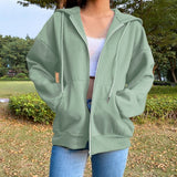 Oversized Butterfly Graphic Rhinestone Zip Up Hoodies Y2K Fashion E-girl 90s Streetwear Diamond Grey Long Jacket Autumn