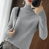 Turtleneck Pullover Fall/winter Cashmere Sweater Women Pure Color Casual Long-sleeved Loose Pullover Bottoming Women&#39;s