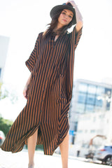 Casual Bikini Cover-ups Blue Tunic Sexy Striped Front Open Summer Beach Dress Elegant Women Beach Wear Swim Suit Cover Up  Pbong mid size graduation outfit romantic style teen swag clean girl ideas 90s latina aesthetic