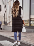 Harajuku Jacket Women Sleeveless Casual Parkas Autumn Winter Quilted Coat Hooded Parka Cotton Padded Long Jackets Overcoat