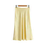 Pbong mid size graduation outfit romantic style teen swag clean girl ideas 90s latina aesthetic freaknik tomboy swaggy going oSlim Women Pink Satin Skirts for Ladies Yellow Skinny Pencil Skirt Girls Elegant Party Smooth Clothes Jupe Femme Faldas