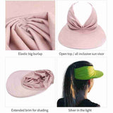 New Hat Women Summer Sun Visor Hat Women Girls Anti-UV Elastic Hollow Top Hat Outdoor Sun Hat Summer Hat Visor Caps For Ladies