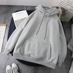 Jacket women solid color hoodies autumn winter imitation lamb wool korean loose plus velvet thick zipper sweatshirt tops
