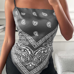 Summer Sleeveless Sling Women Cashew Sleeveless Vest Skinny Camis Tank Top Casual Female Short Bellyband Sexy Crop Tops Pbong mid size graduation outfit romantic style teen swag clean girl ideas 90s latina aesthetic