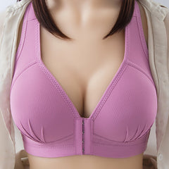 Plus Size Sexy Push Up Bra Front Closure Solid Color Brassiere Wireless Bralette Breast Seamless Bras for Women DE105