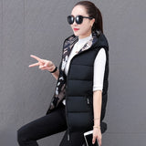 Camouflage Vest NEW Short Loose Waistcoat Down Cotton Jacket Outside Wear Autumn Winter Double-sided Thick Hooded Vest Women