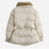 Winter Jacket Women Slim Cotton padded coat Fashion Fur collar Casual Parkas Single breasted Coats Female Thick Warm Overcoat