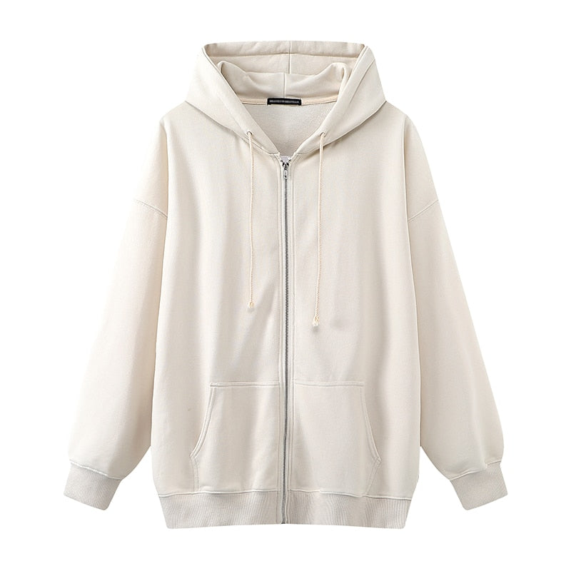 Oversize Girls Thick Hoodies Spring Fashion Ladies Streetwear Fleece Outfits Y2K Boyfriend Loose Hoodies Unisex Women Chic