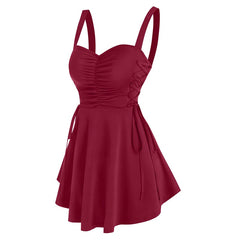 Pbong  mid size graduation outfit romantic style teen swag clean girl ideas 90s latina aestheticSummer Sexy Dress Women Open Back and Thin Temperament Sling Fashion Solid Color Drawstring High Waist V-neck Dresses