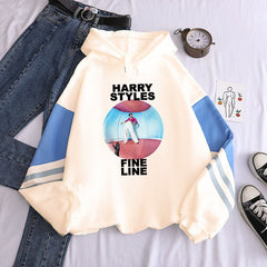 New contrast color pullover thick loose women's hoodie clothes fleece Harajuku top letter printing sweatshirt ladies