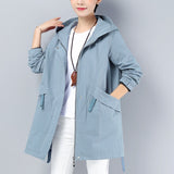 New Autumn Women's Jacket Long Coat Loose Hooded Jacket Casual Female Windbreaker Basic Jackets Outwear Plus Size 5XL
