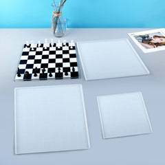Chess Kit Epoxy Resin Silicone Molds International Chess Pieces Checkers Checkerboard UV Crystal Mould For Diy mold tools