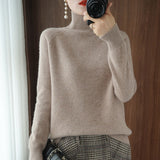 Turtleneck Pullover Fall/winter Cashmere Sweater Women Pure Color Casual Long-sleeved Loose Pullover Bottoming Women&#39;s