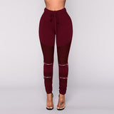 New Autumn Women's Fashion Slim Fit Long Pants Draped Trousers Drawstring Skinny Sweatpants Pockets Fake Zippers Style Pants  Pbong mid size graduation outfit romantic style teen swag clean girl ideas 90s latina aesthetic