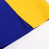 Women Dresses Bodycon Party Sexy One Shoulder Bowtie Blue Yellow Patchwork Irregular Sheath Event Lady African Autumn Night Out  Pbong mid size graduation outfit romantic style teen swag clean girl ideas 90s latina aesthetic
