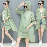 Jackets Women Trendy All-match Spring Summer Thin Hooded Femme Sun Protection Jacket Solid White Basic Chic Lady Coats Y958