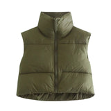 Spring Casual Woman Black Loose Short Vest Female Fashion Oversized  Solid Color Tank Ladies Basic Warm Sleeveless Jacket