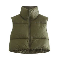 Spring Casual Woman Black Loose Short Vest Female Fashion Oversized  Solid Color Tank Ladies Basic Warm Sleeveless Jacket