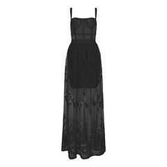 High Quality Red Lace Sleeveless Hollow Out Long Rayon Bandage Dress Evening Party Cute Dress  Pbong mid size graduation outfit romantic style teen swag clean girl ideas 90s latina aesthetic
