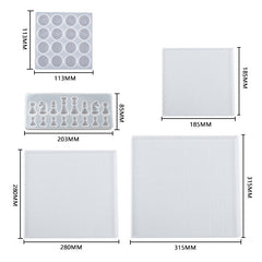 Chess Kit Epoxy Resin Silicone Molds International Chess Pieces Checkers Checkerboard UV Crystal Mould For Diy mold tools