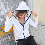 Loose sports jacket female net red fitness running quick-drying jacket zipper hooded casual training clothes outer wear