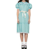 Pbong mid size graduation outfit romantic style teen swag clean girl ideas 90s latina aestheticDresses for Women  Halloween Costume Ladies 80s Creepy Sister The Shining Twins Costume Puff Sleeve Blue Dress