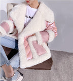 Lamb Wool Shiny Down Jacket Women mid-length  new Winter Black Thick Duck Down Fur Coat