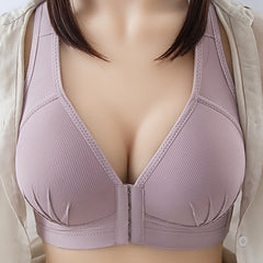 Plus Size Sexy Push Up Bra Front Closure Solid Color Brassiere Wireless Bralette Breast Seamless Bras for Women DE105