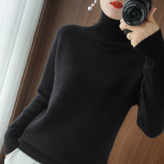 Turtleneck Pullover Fall/winter Cashmere Sweater Women Pure Color Casual Long-sleeved Loose Pullover Bottoming Women&#39;s