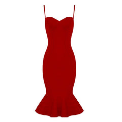 Pbong High Quality Pink Yellow Knee Length Rayon Bandage Dress Evening Party Elegant Dress