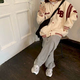 Jacket Women Jackets Oversized Baseball Punk Clothes Autumn/winter New Clothes Korean Students Thickened Plus Velvet Sweatshirt