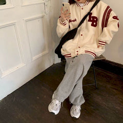 Jacket Women Jackets Oversized Baseball Punk Clothes Autumn/winter New Clothes Korean Students Thickened Plus Velvet Sweatshirt
