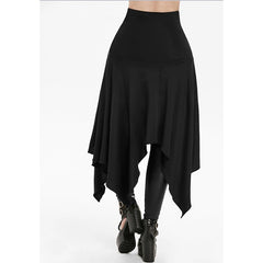 Black Medieval Skirt Women Halloween Vintage Irregualr Hem Steampunk Ladies Long Skirts Gothic Cosplay Dress Skirt fashion