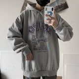 Street ladies pullover smiley print hoodie oversized Harajuku style hooded plus size winter couple sweatshirt ladies