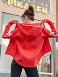 Loose sports jacket female net red fitness running quick-drying jacket zipper hooded casual training clothes outer wear