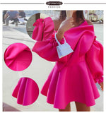Pbong mid size graduation outfit romantic style teen swag clean girl ideas 90s latina aestheticParty Dress Mini Sexy Pleated  Puff Sleeve One Shoulder Spaghetti Strap Women Backless Clubwear Dinner Night Christmas Tunics