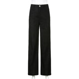 ALLNeon Indie Aesthetics Solid Corduroy Wide Leg Pants Y2K Fashion High Waist Baggy Pants Vintage 90s Streetwear Brown Trousers